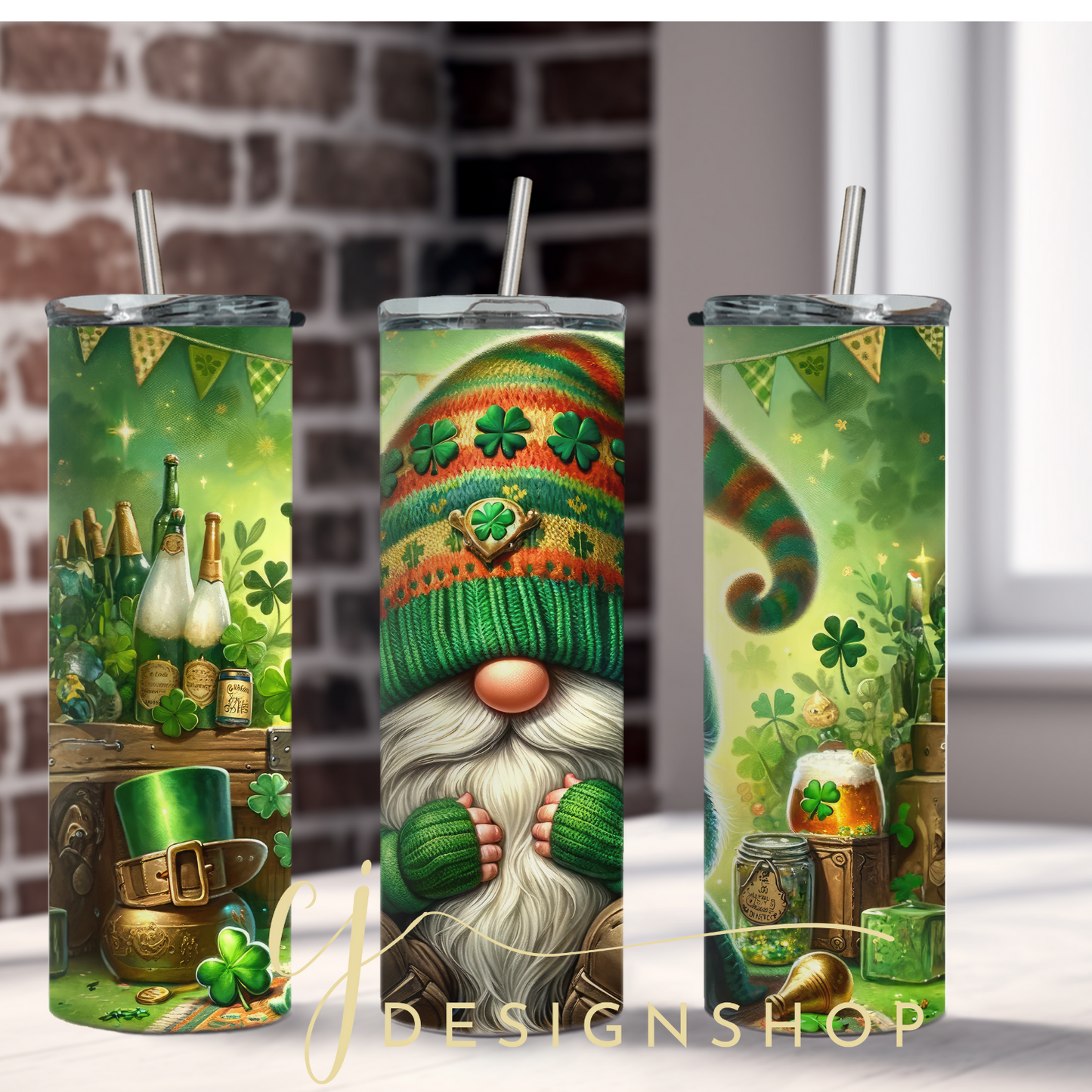 Gnome Shamrock Tumbler