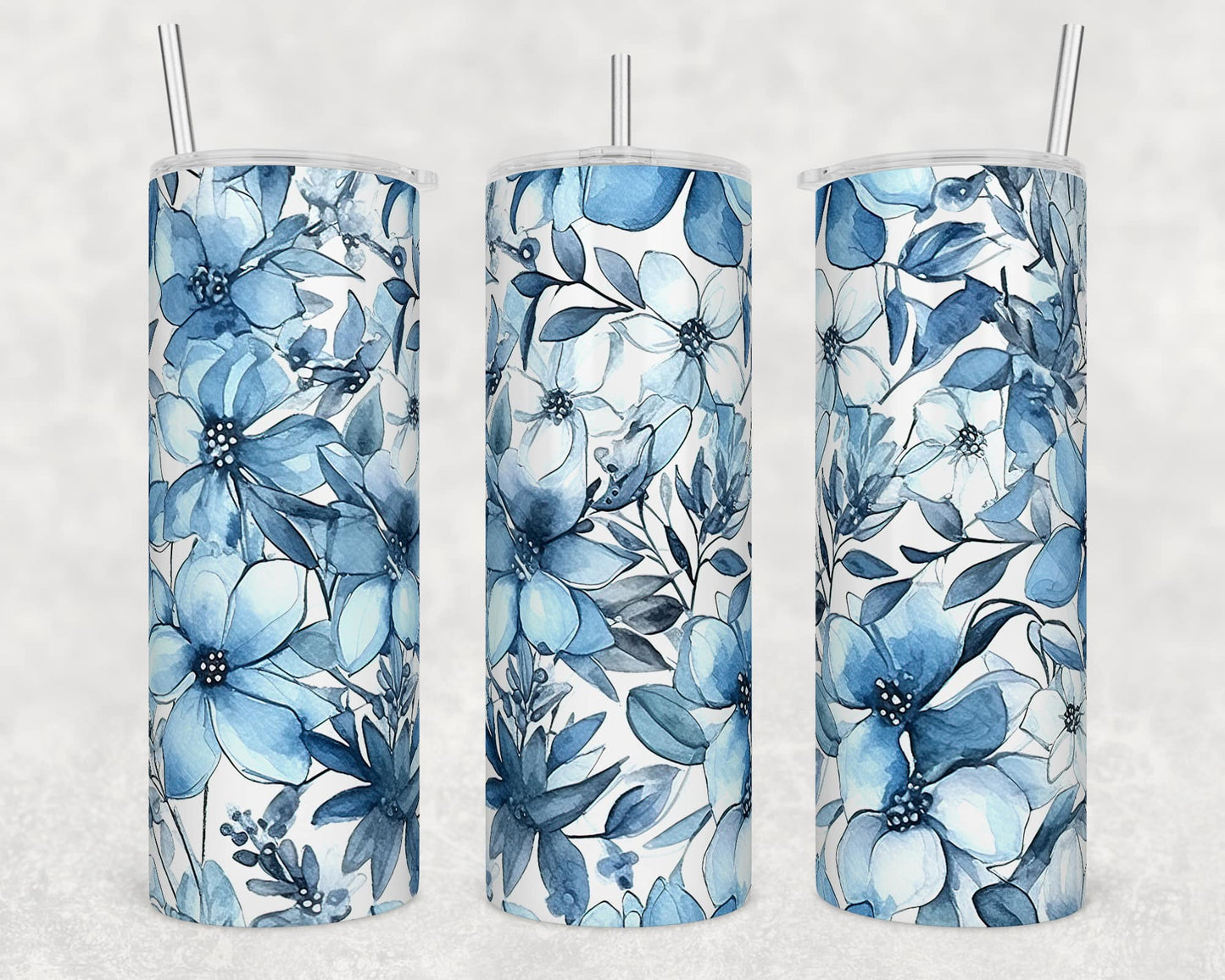 Blue Flowers Tumbler