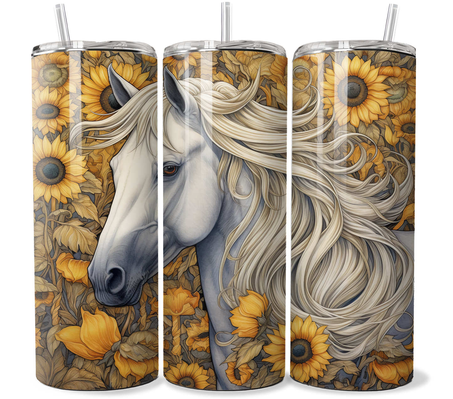Horse with Sunflowers Tumbler