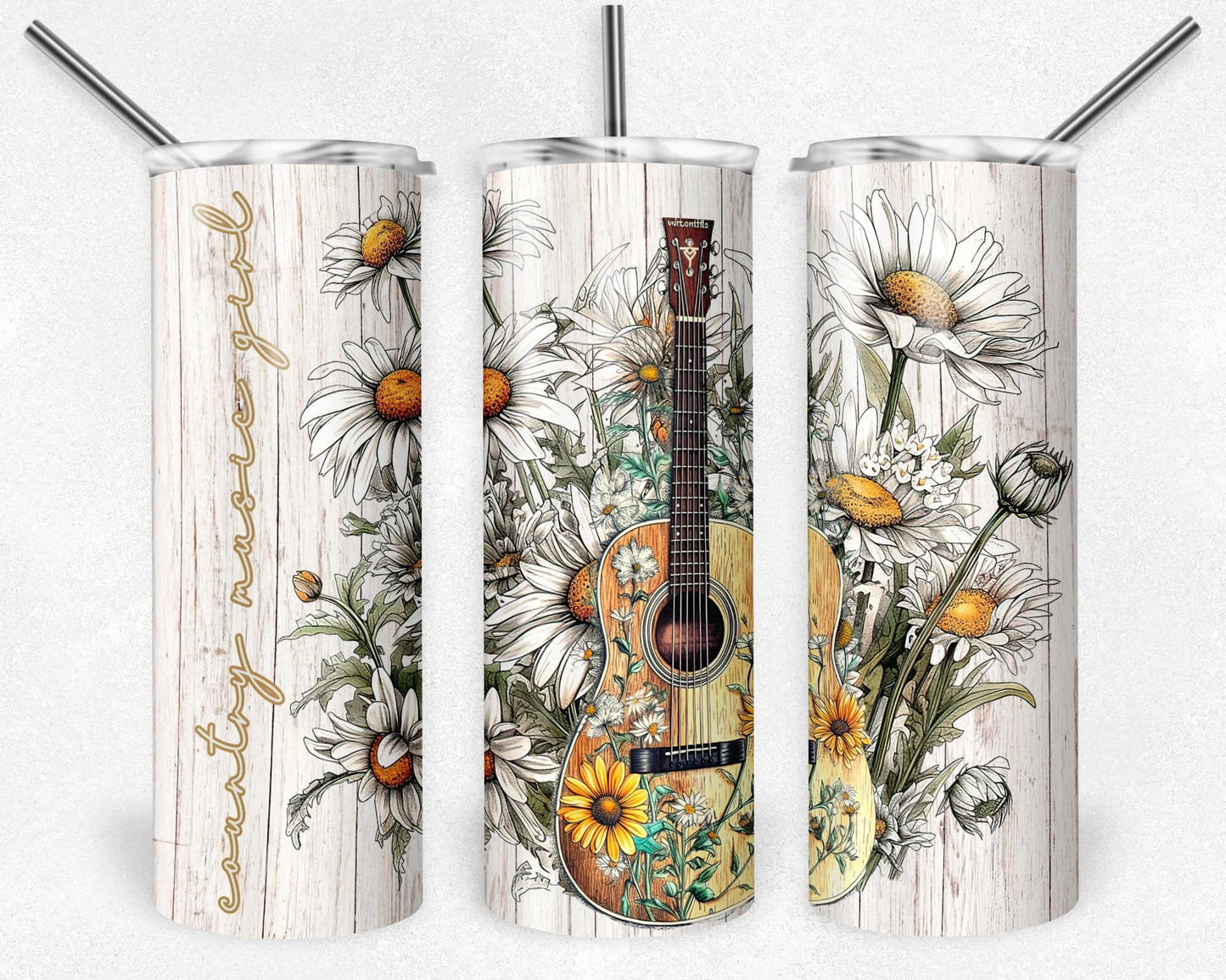 Guitar and Daisy Tumblers