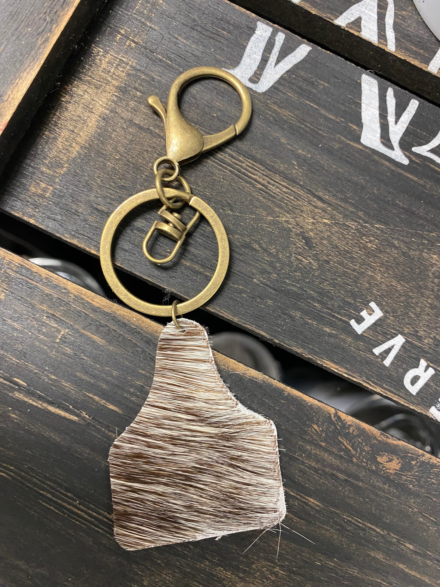 Brown & White Keychain
