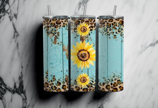 Sunflower Leopard Tumbler