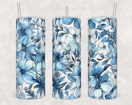 Blue Flowers Tumbler