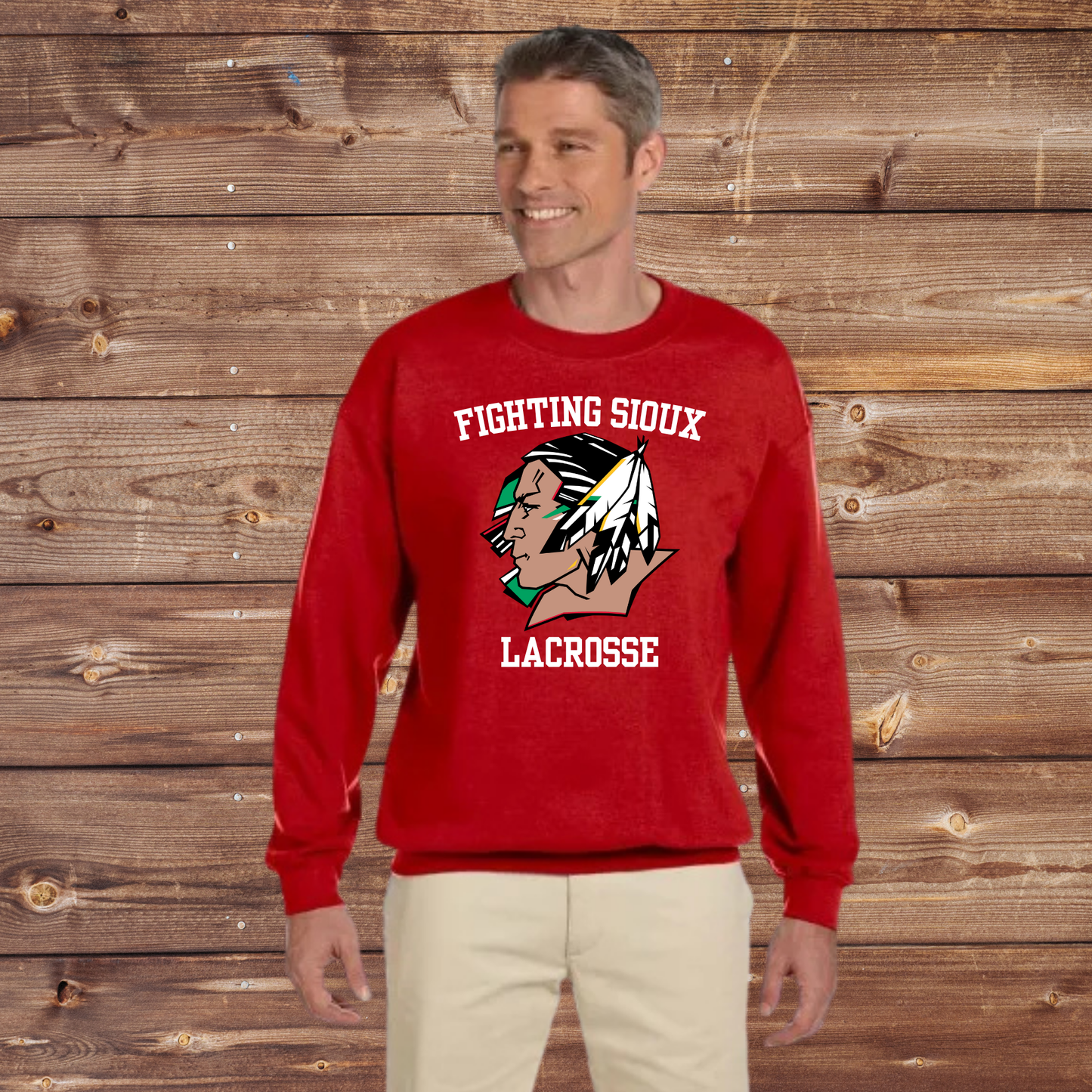 Fighting Sioux Lacrosse Crewneck