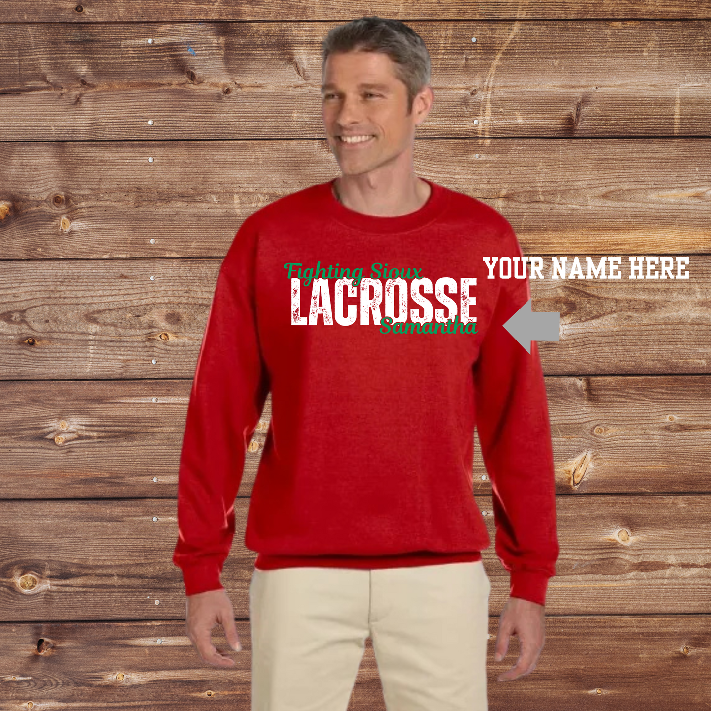 Fighting Sioux Lacrosse Crewneck