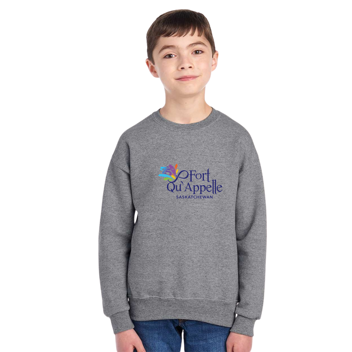 Fort Qu'Appelle's 75th Anniversary | Crewneck | Youth l Cotton & Fleece