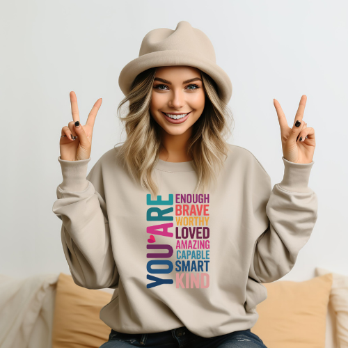 You Are Enough Brave Worthy l Adult l