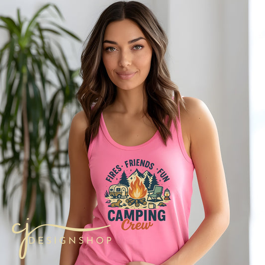 Camping Crew Fires, Friends, Fun l Adult l