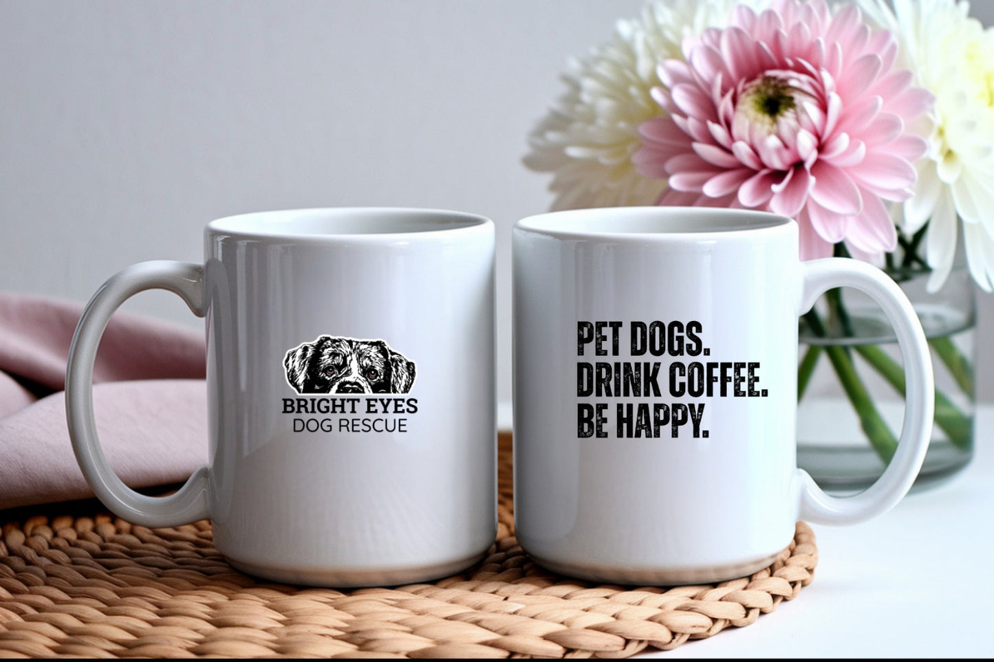Pet Dogs Drink Coffee Be Happy l Coffee Mug